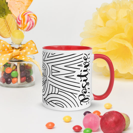 Positive vibes w/ladybug ceramic coffee mug custom cup